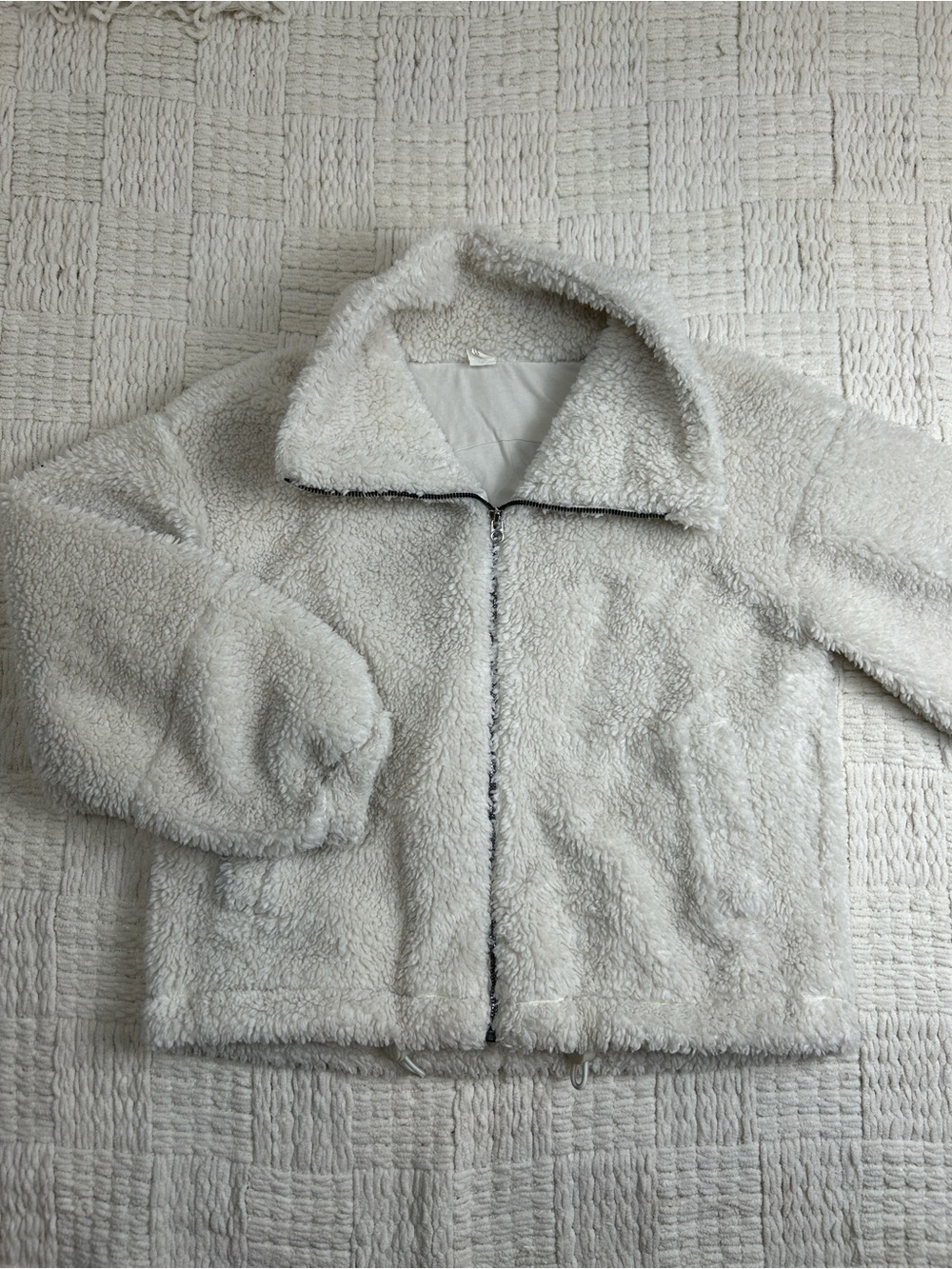 Lululemon Cinchable Fleece Zip Up Jacket White Opal 4